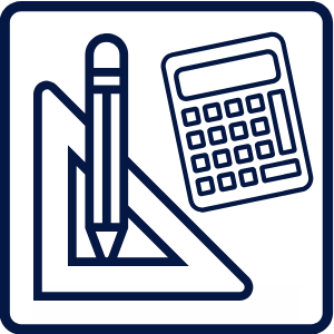 ruler, pencil and calculator