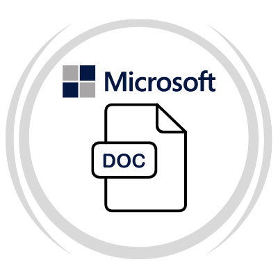 Microsoft logo and document