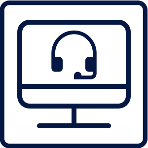 Headset on the screen of a computer